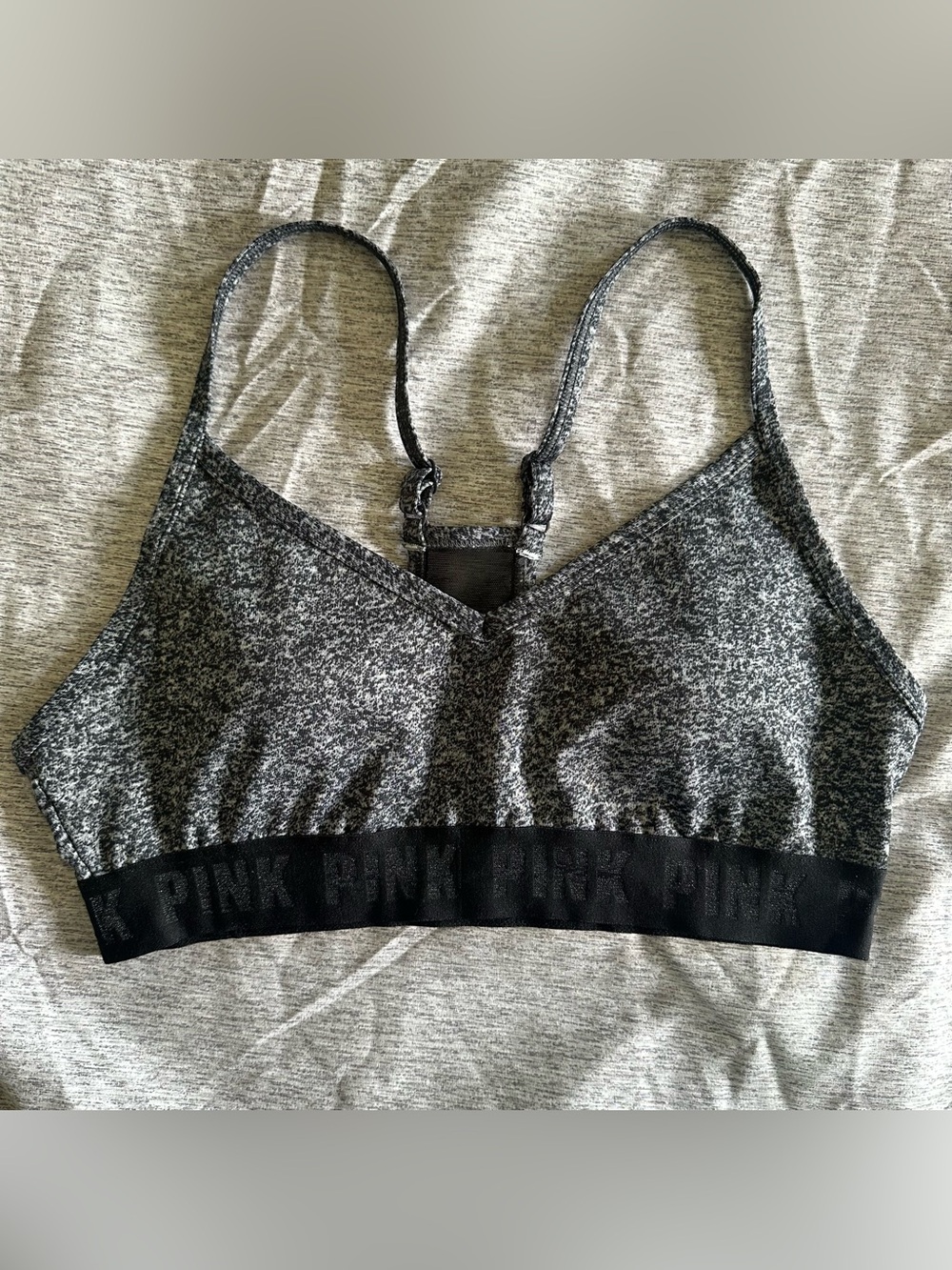 PINK Victoria's Secret Heathered Gray sports bra/bikini top size medium NWOT